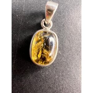 NEW Canary yellow tourmaline  sterling silver pendant 1.75 grams